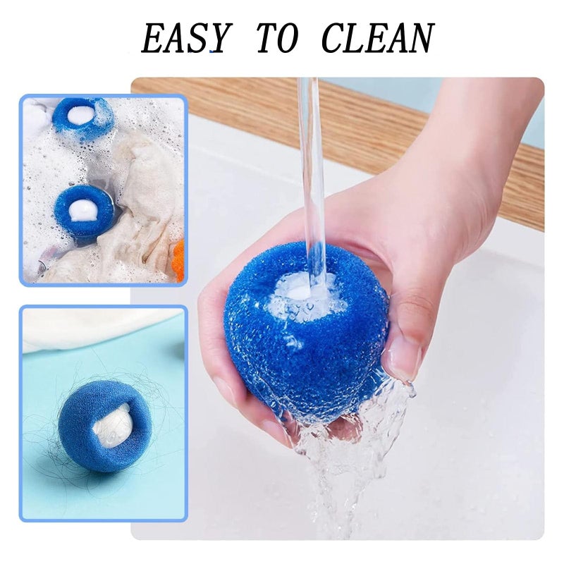 QPOIBSD 10 Pcs Box-Packed Pet Hair Remover for Laundry, Laundry Pet Hair Catcher, Washing Machine Hair Catcher, Washing Balls Dryer Balls for Clothing Dog Cat Pet Fur Remover（Orange+Blue） - Image 4