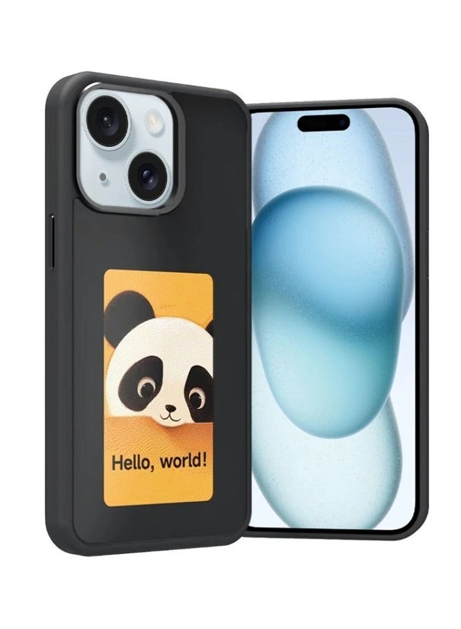 YATU Smart Photo Rear Projection 𝐃𝐈𝐘 phone Case Customizable E-Ink Phone Case Instantly Display Photos On The Ink Screen Back Cover Personalize Your Phone Anytime Anywhere (Black, For iPhone15) - Image 1