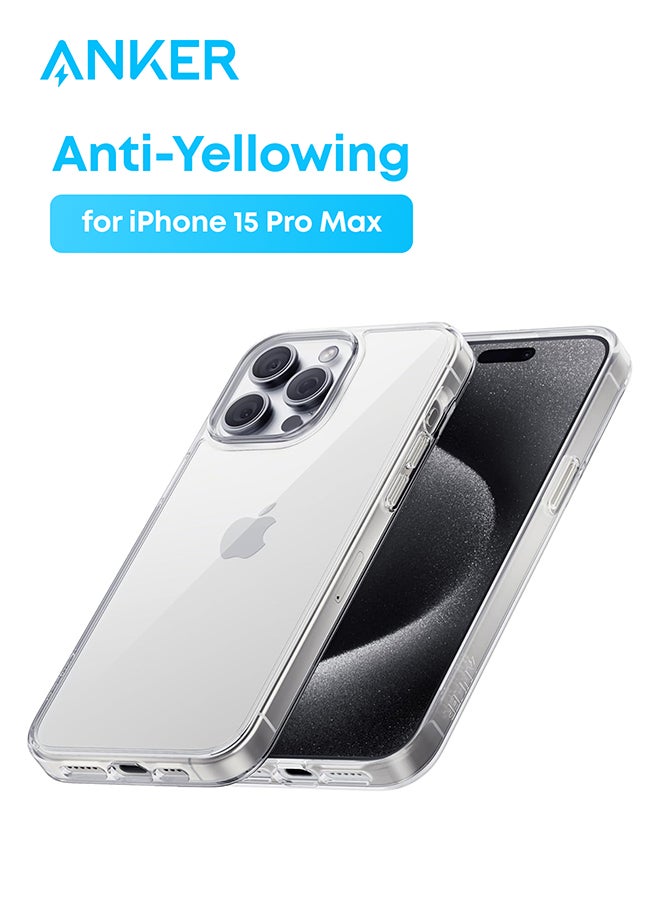 Anker Clear Phone Case Cover for iPhone 15 Pro Max, Anti-Yellowing, Ultra-Slim and Durable Protective Cover, Compatible with Wireless Charging, iPhone 15 Pro Max Shockproof Clear Case - Image 1