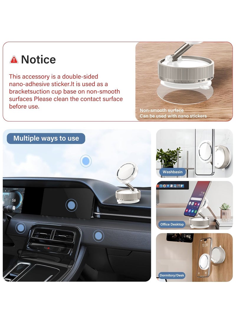 Necomi Vacuum Suction Magnet Phone Holder Mount, Magnetic Car Phone Holder, 360° Adjustable Suction Car Phone Mount for Car/Smooth Surface/Travel/Gym  - Image 5