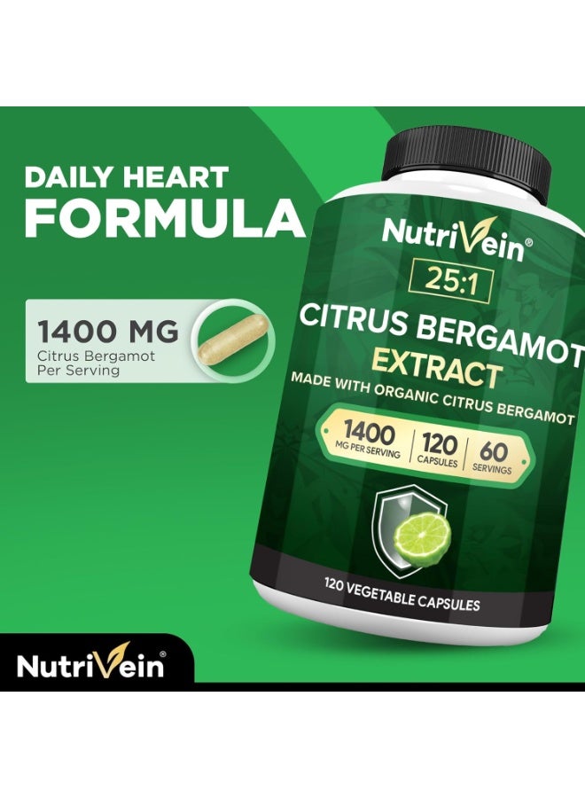 Nutrivein Premium Citrus Bergamot Supplement 1400mg 25:1 Bergamia Extract - 60 Day Supply (120 Capsules) - Image 5