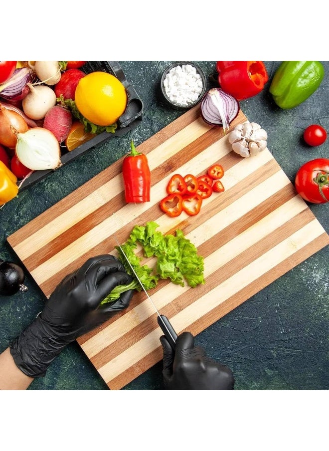 MOMENT - 3Pack Bamboo Wood Cutting Chopping Set Serving Board With Stainless Steel Handle Suitable For Meat, Vegetables And Cheese -3 Size: [26 * 16Cm / 30 * 20Cm / 34 * 24Cm] - Image 1
