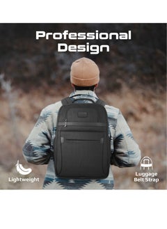 PROMATE Promate Premium Backpack, Lightweight 15.6-inch Laptop Bag with Spacious Compartments, Luggage Belt Strap, Mesh Straps, Durable Make, and Quick Access Pockets, Paramount-BP  - Image 2