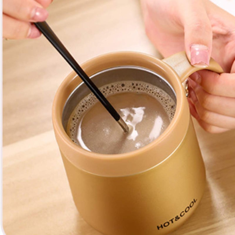 HENIJ 1 Pcs 500 Ml Stainless Steel Coffee Mug Cup with Lid and Handle Double Wall Vacuum Insulated Coffee TumblerGold - Image 2