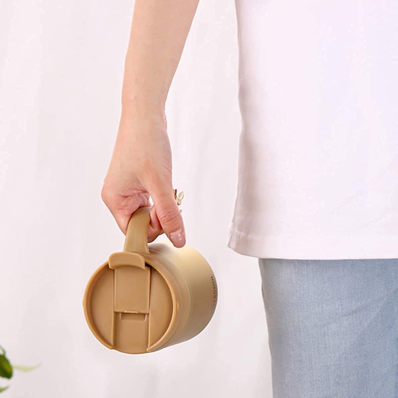 HENIJ 1 Pcs 500 Ml Stainless Steel Coffee Mug Cup with Lid and Handle Double Wall Vacuum Insulated Coffee TumblerGold - Image 4