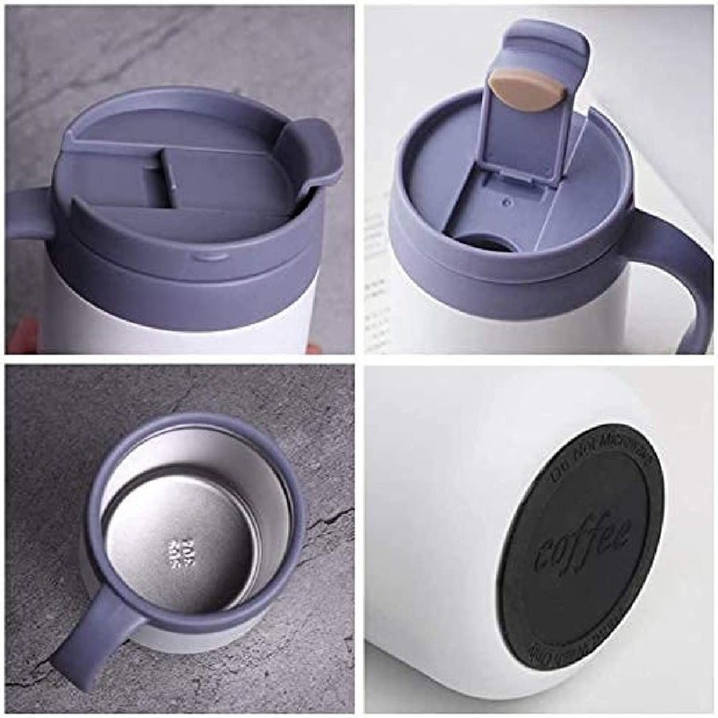 HENIJ 1 Pcs 500 Ml Stainless Steel Coffee Mug Cup with Lid and Handle Double Wall Vacuum Insulated Coffee TumblerGold - Image 3