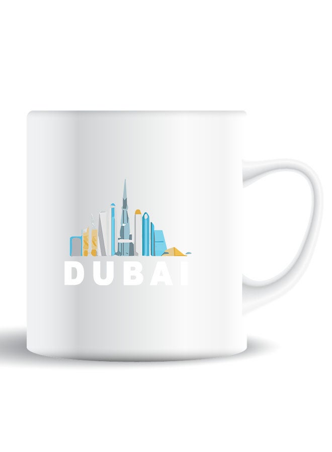 Theodor Premium Quality Two Sided Printed Coffee Mug Tea Cup Dubai White For Home Office, Kids Men Women - Image 1