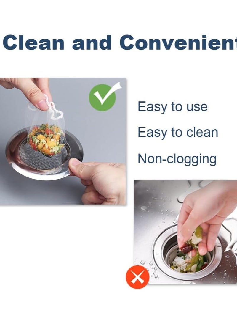أكياس مصفاة حوض المطبخ الشبكية - 200 قطعة أكياس فلتر مصفاة حوض المطبخ للاستخدام مرة واحدة لتصريف الحوض لجمع نفايات الطعام والقمامة المتبقية من المطبخ - Image 2