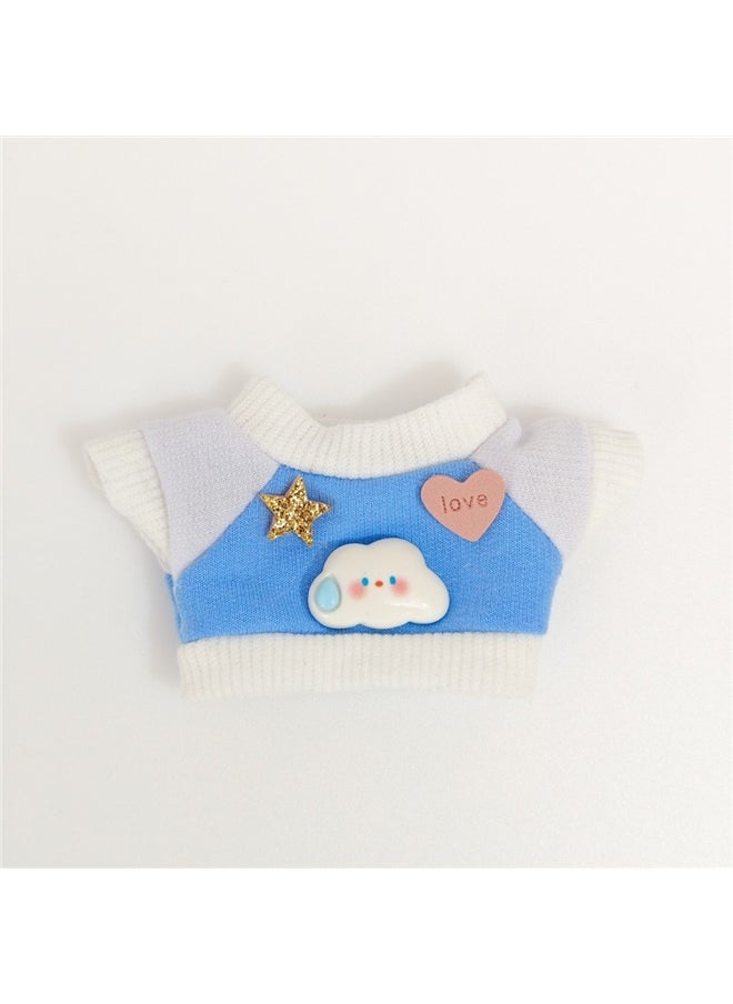 yongsheng The Plush Vinyl Baby Clothes Replacement Sweater Duck Tongue Hat-Specifications:The First Generation And Second Generation Bull Cloth Pendant Baby Clothes (excluding Baby)-Color:Cloud Blue Sweatshirt + Blue Peaked Cap + Decorative Black Camera (excluding Baby)  - Image 5