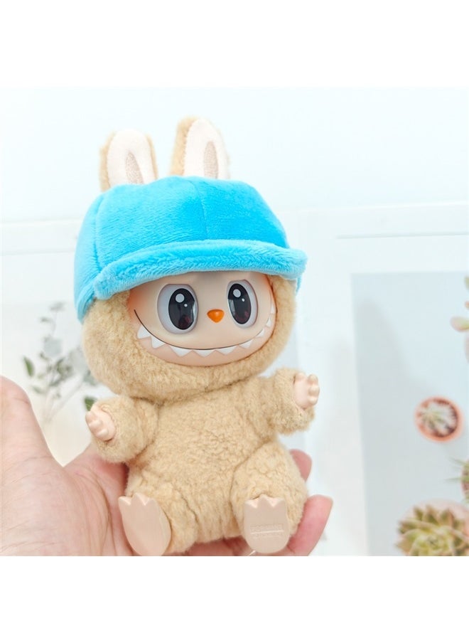yongsheng The Plush Vinyl Baby Clothes Replacement Sweater Duck Tongue Hat-Specifications:The First Generation And Second Generation Bull Cloth Pendant Baby Clothes (excluding Baby)-Color:Cloud Blue Sweatshirt + Blue Peaked Cap + Decorative Black Camera (excluding Baby)  - Image 4