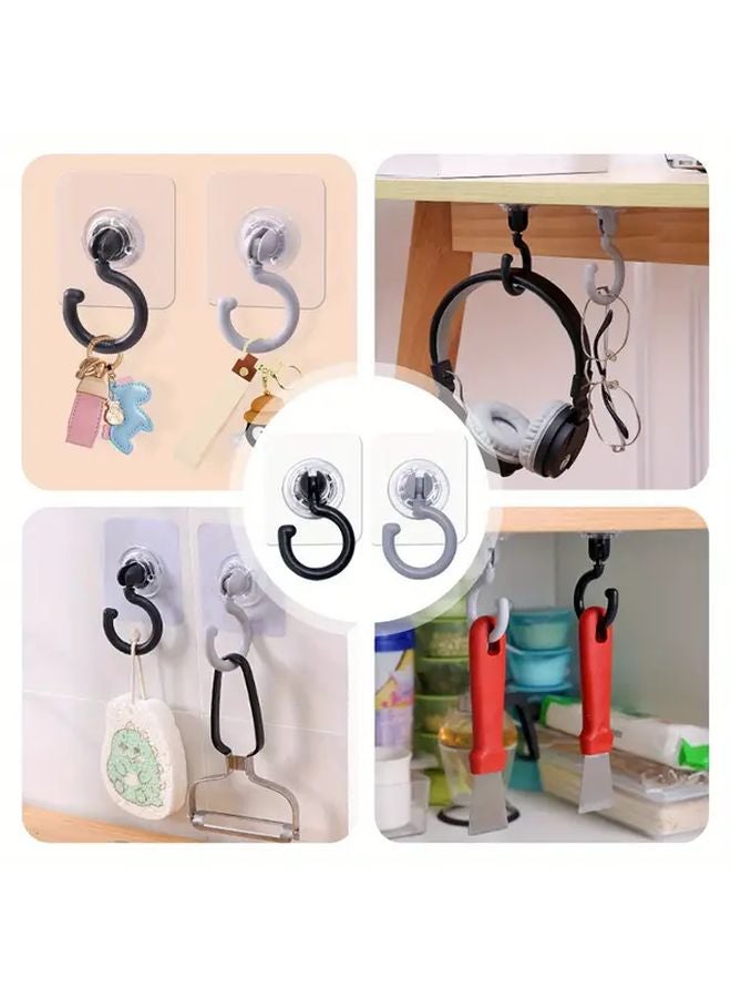 Gray Heavy Duty 360 Rotating Self Adhesive Ceiling Hooks No Drill Damage Free Hanging - Image 2