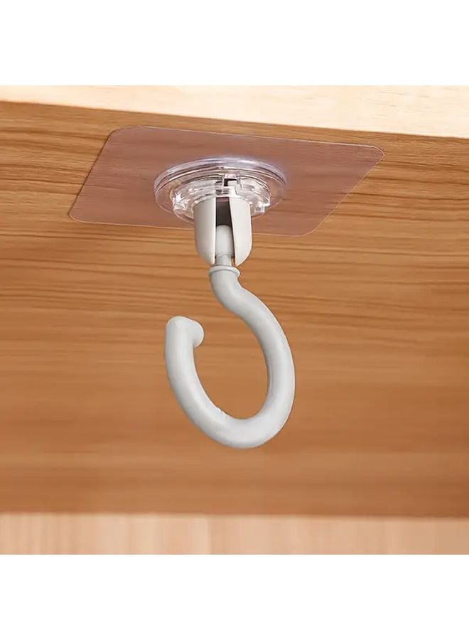 Gray Heavy Duty 360 Rotating Self Adhesive Ceiling Hooks No Drill Damage Free Hanging - Image 1