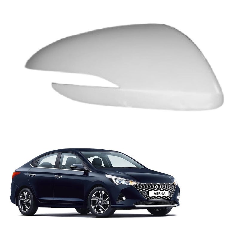 Car Styling ORVM Side view Mirror Cover/Cap (Indicator Cut Type) compatible with Hynudai Verna 5TH GEN 2017-2022 Model Type 4- Unpainted (RIGHT DRIVER SIDE) - Image 1