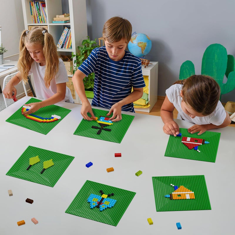 Pokiiulk Classic Green Baseplates, 32x32 Studs Square Base Plates for Play or Display Bricks Creations, Compatible with Classic Legos, 10" x 10", Pack of 2, Perfect for Grass or Nature Landscapes - Image 5