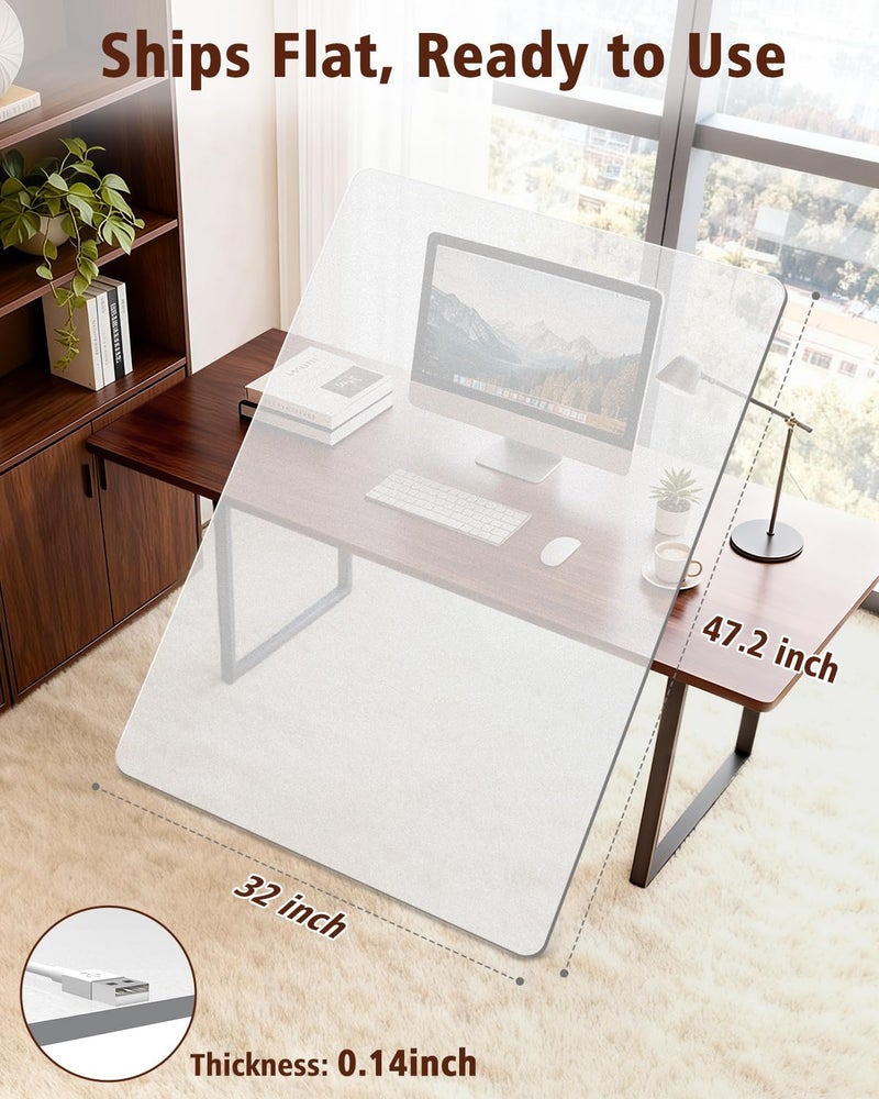 Soimeat Hard Frosted Office Chair Mat for High Pile Carpet and Hardwood Floor, 32" x 47.2" Anti-Slip Computer Rolling Chair Mat, Heavy Duty Chair Pad Under Desk Carpeted Floor Protector for Home, 1PCS - Image 2