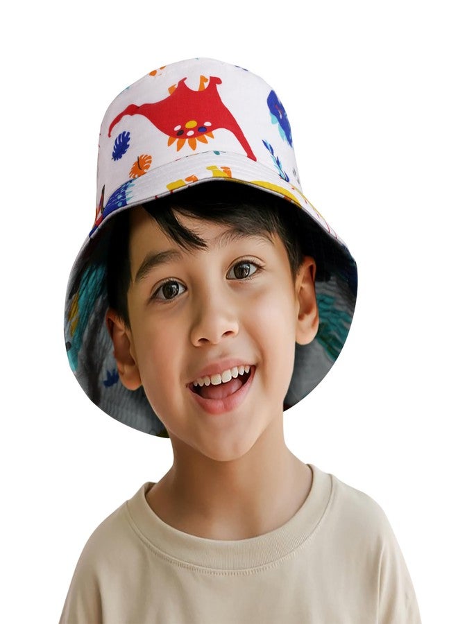VRITRAZ Kids Bucket Hat with Cute Dinosaur Print | Baby Boys & Girls Summer Sun Protection Hat | Lightweight Outdoor Travel, Beach & Play Cap - Image 1