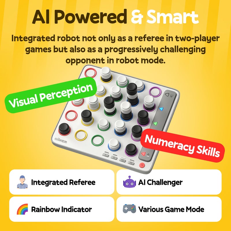 GiiKER Smart Four, 3D AI-Powered 4 in a Row Game, Strategy Board Games with Integrated Referee for 1-2 Players, Travel Games for Ages 6-12 and up, Birthday Gift for Kids Family Game Night - Image 4