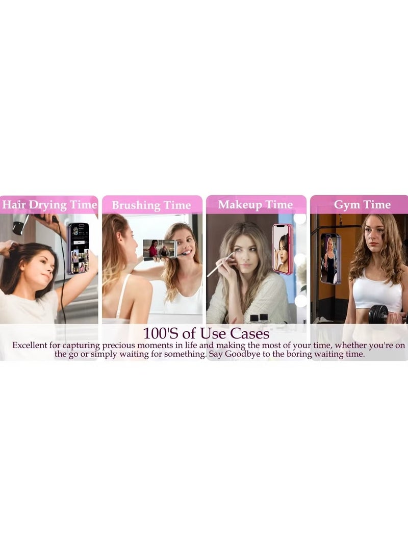 جراب هاتف من السيليكون الماص، قبضة لاصقة غير قابلة للانزلاق للهاتف المحمول لحامل قوي للصور الشخصية ومقاطع الفيديو (وردي فاقع) - Image 5