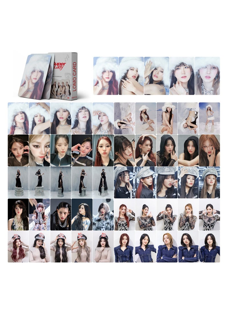 NIBEMINENT 55 Pcs Kpop (G)I-DLE 2nd Super Lady Lomo Cards Card For Fans Collection Gifts - Image 1