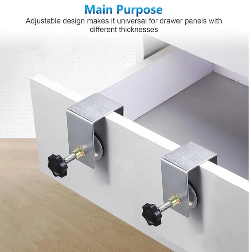 Cabinet Drawer Mounting Clips, 2 Pcs Left and Right Drawer Mounting Clamps, Front Cabinet Drawer Mounting Hardware, Woodworking and Drawer Clips for Easy and Quick Installation - Image 2