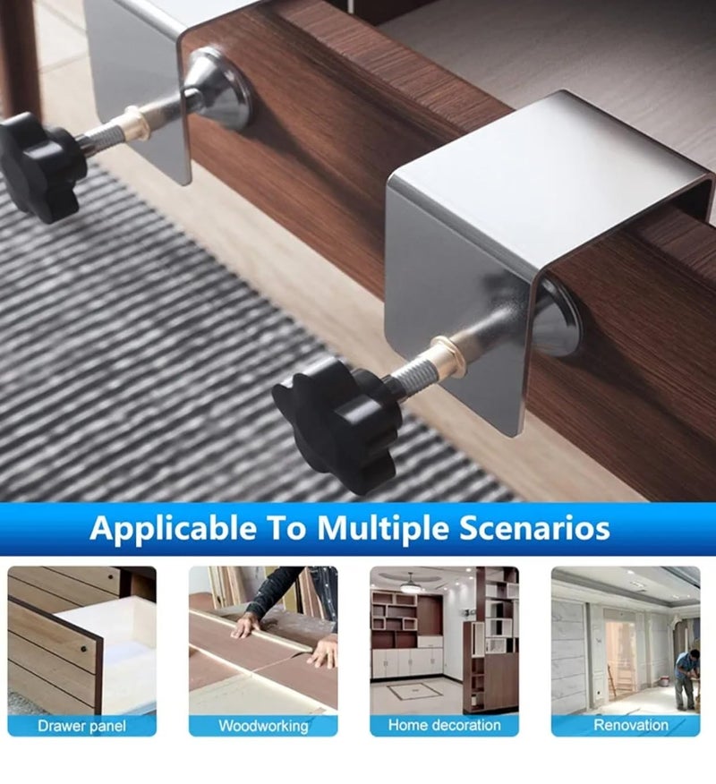 Cabinet Drawer Mounting Clips, 2 Pcs Left and Right Drawer Mounting Clamps, Front Cabinet Drawer Mounting Hardware, Woodworking and Drawer Clips for Easy and Quick Installation - Image 3