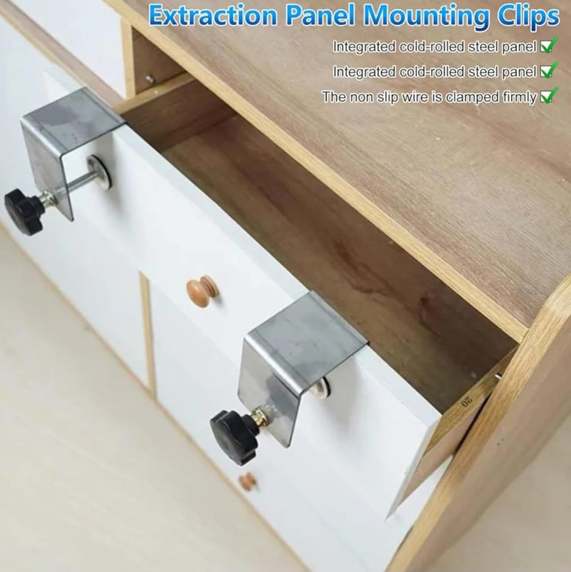 Cabinet Drawer Mounting Clips, 2 Pcs Left and Right Drawer Mounting Clamps, Front Cabinet Drawer Mounting Hardware, Woodworking and Drawer Clips for Easy and Quick Installation - Image 4