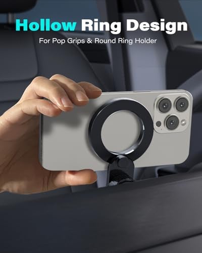 1Zero for Magsafe CD Phone Holder for Car [17 Strong Magnets] Magnetic CD Player Phone Mount, Hollow Socket CD Slot Phone Mount for iPhone 17 16 15 14 13 12 Series Pop Grip Ring Holder Magsafe Case - Image 2