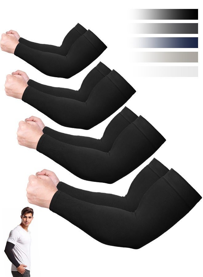 Tersely 4-Pack Arm Sleeves for Women Men Youth|UPF 50 Arm Warmers UV Sun Protection Arm Cooling Sleeves, One Size Sun Protection Arm Sleeve Cover Tattoo - Image 1