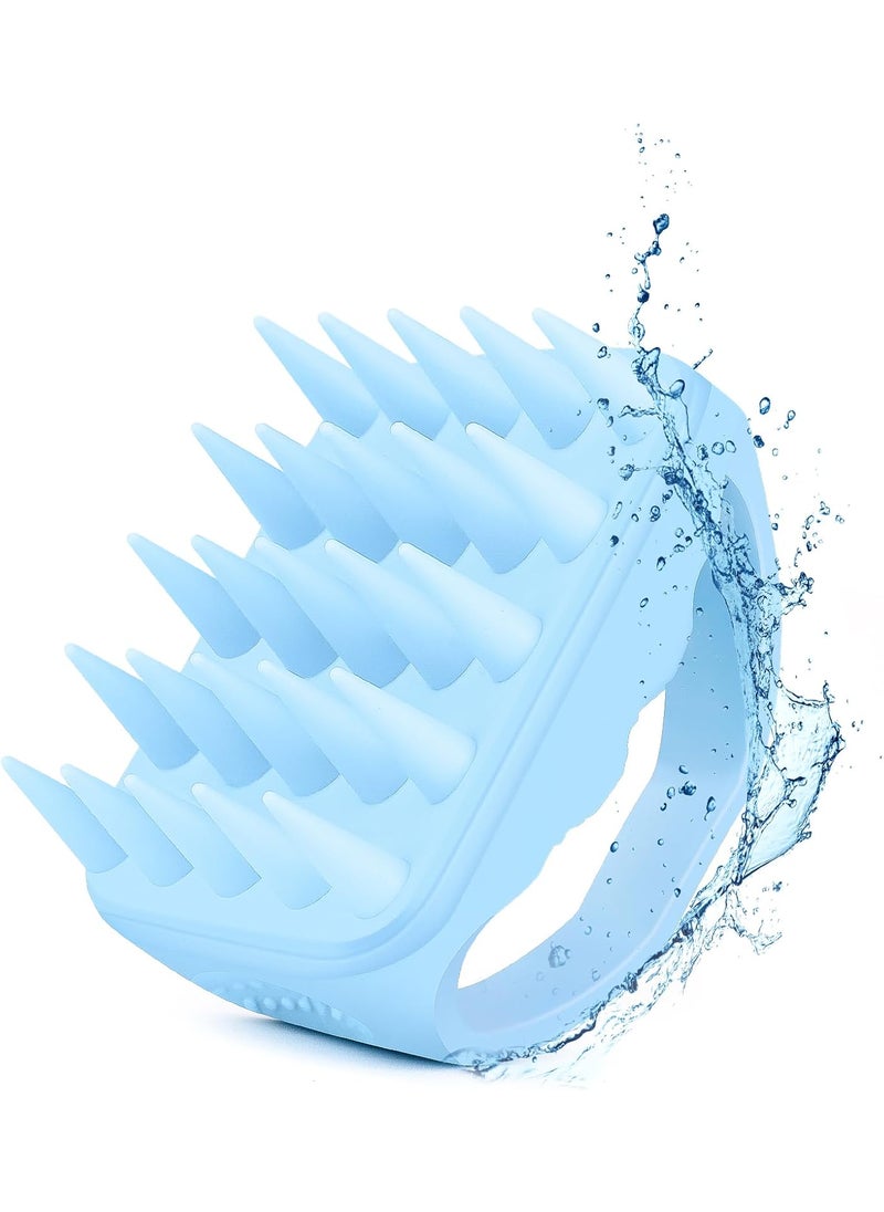 Bsisme Bsisme Scalp Massager Hair Growth, Scalp Scrubber with Soft Silicone Bristles for Dandruff Removal, Shampoo Brush for Men Women Kids Pets Wet Dry Hair Scalp Exfoliator, Blue 