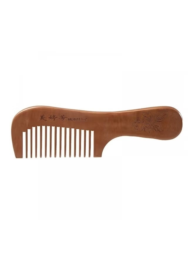 2pc Wooden Hair Comb Brown - Image 1