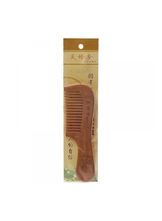 2pc Wooden Hair Comb Brown - Image 2