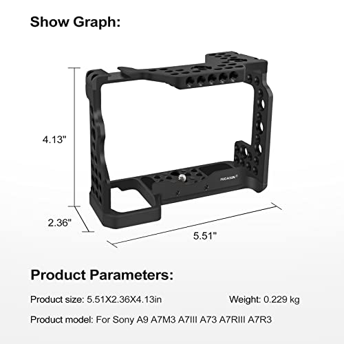 FUGASUN A7ii A7Riii A7iii cage,A9 / A7III / A7M3 / A7Riii / A7ii Camera Cage for Sony A9 A7M3 A7III A73 A7RIII A7R3 A7II Camera Case Rig Cold Shoe - Image 5