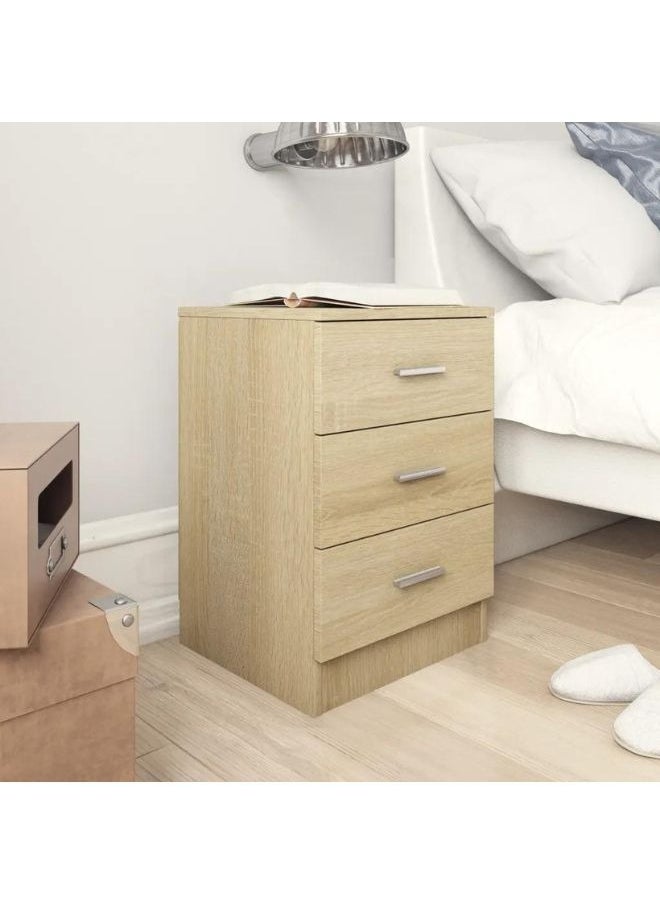 فيداكسل خزائن بجانب السرير 2 PCS Sonoma Oak 38x35x56 سم خشب هندسي  - Image 1