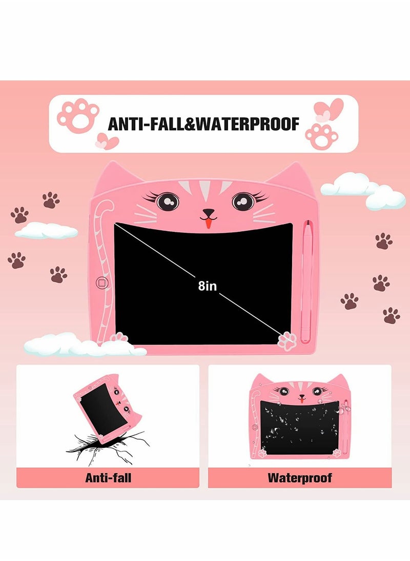 Generic - LCD Writing Tablet, 8.5 Inch Doodle Board with Lock Function, Colorful Screen Drawing Pad for Kids, Educational Erasable Toy, Perfect for Preschool Learning and Creativity (Pink Cat Design) - Image 1