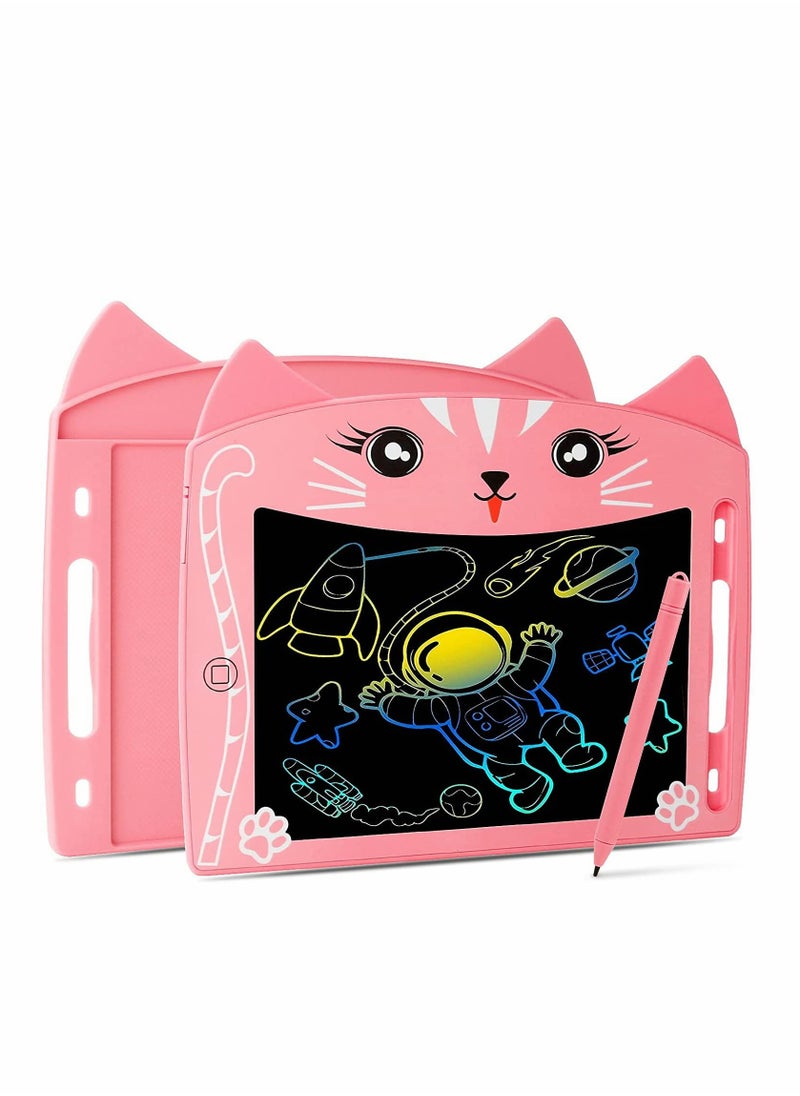 Generic - LCD Writing Tablet, 8.5 Inch Doodle Board with Lock Function, Colorful Screen Drawing Pad for Kids, Educational Erasable Toy, Perfect for Preschool Learning and Creativity (Pink Cat Design) - Image 1