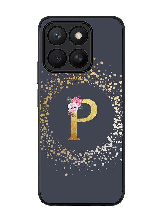 Stylizedd For Honor X8c Case,Slim fit Camera Protection, Shockproof Thin Phone cover  - Custom Monogram Floral - P  (Grey )
