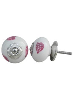 Indian-Shelf IndianShelf 4 Piece Cherry Knobs Ceramic Cabinet Knobs Heart Door Handle Parts 381 cm Drawer Pulls 