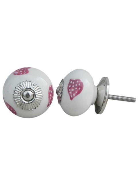 IndianShelf 4 Piece Cherry Knobs Ceramic Cabinet Knobs Heart Door Handle Parts 381 cm Drawer Pulls