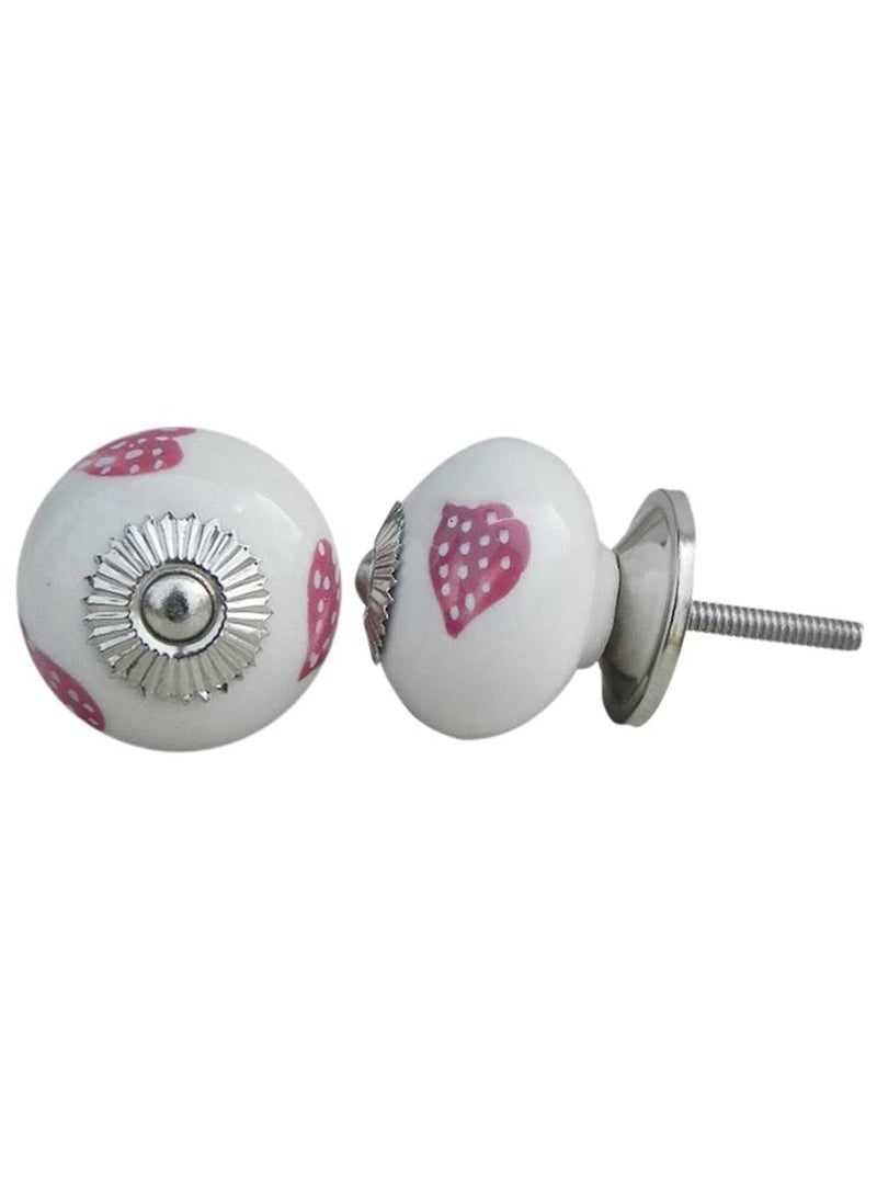 IndianShelf 4 Piece Cherry Knobs Ceramic Cabinet Knobs Heart Door Handle Parts 381 cm Drawer Pulls