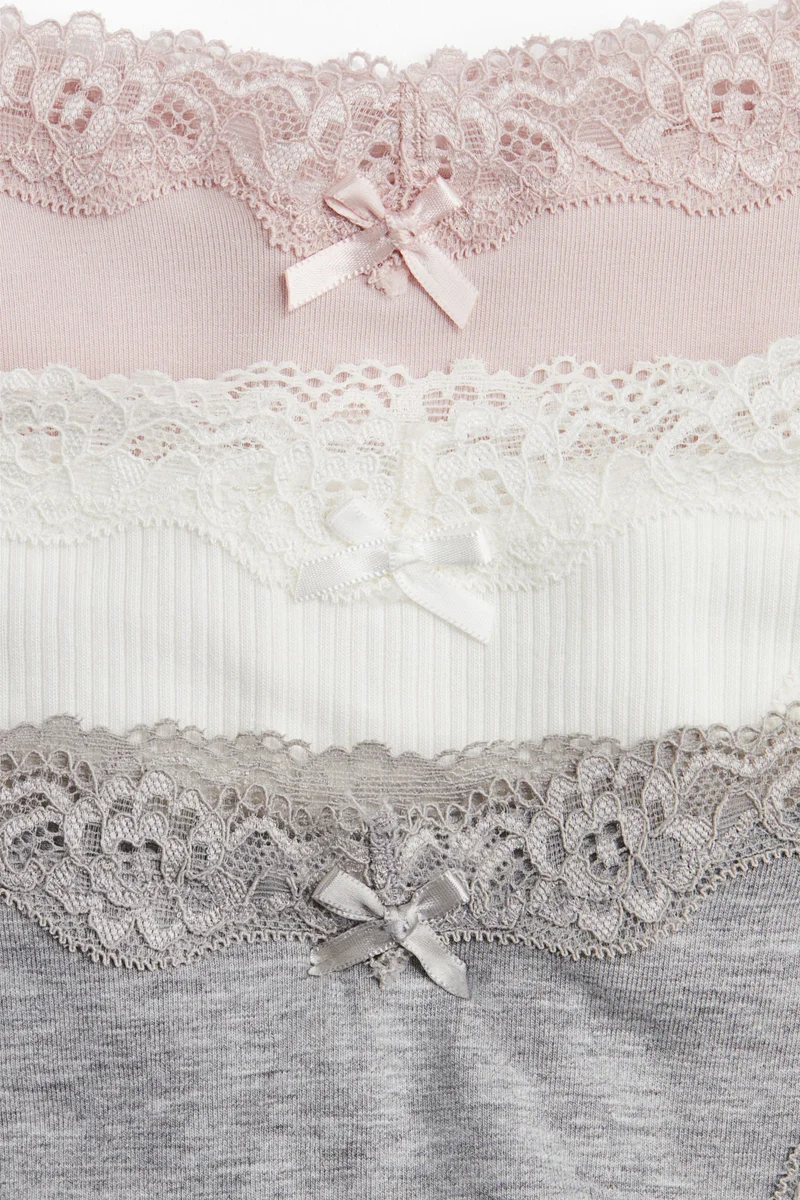 اتش اند ام ثلاث قطع سراويل داخلية برازيلية قطنية ودانتيل