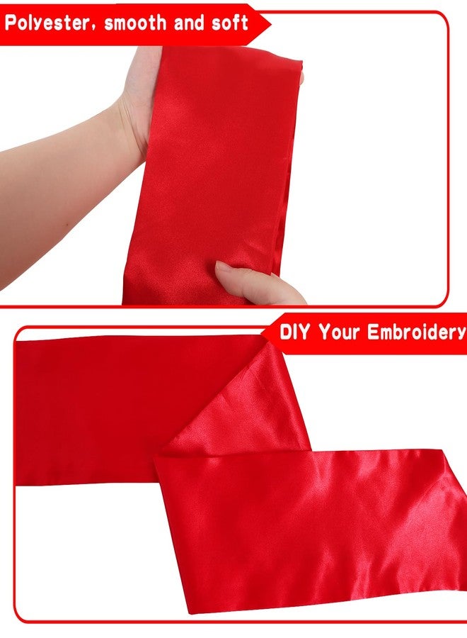 تونيفول شريط إكليل من الساتان الأحمر من تونيفول للباب الأمامي، مقاس 4.5 بوصة × 56 بوصة، مناسب للتطريز، لتزيين المداخل، والجدران، والحدائق، وحفلات الكريسماس، وديكور المنزل. - Image 3
