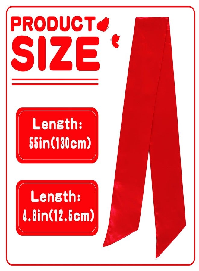 تونيفول شريط إكليل من الساتان الأحمر من تونيفول للباب الأمامي، مقاس 4.5 بوصة × 56 بوصة، مناسب للتطريز، لتزيين المداخل، والجدران، والحدائق، وحفلات الكريسماس، وديكور المنزل. - Image 2