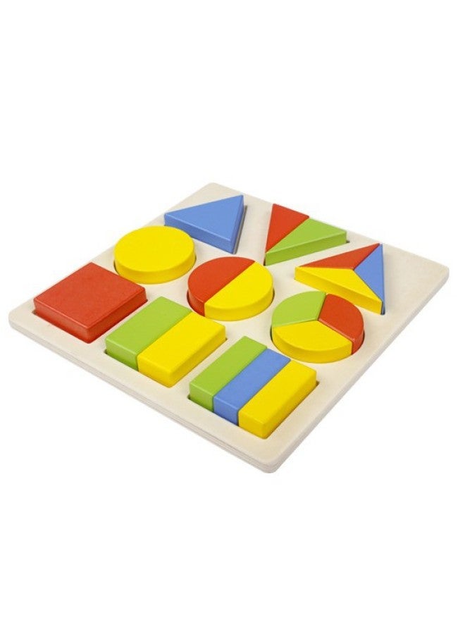 Children's Early Education Educational Wooden Toys Geometric Shape Puzzle Shape Matching Product Wholesale-Color:Shape Imposition - Image 1