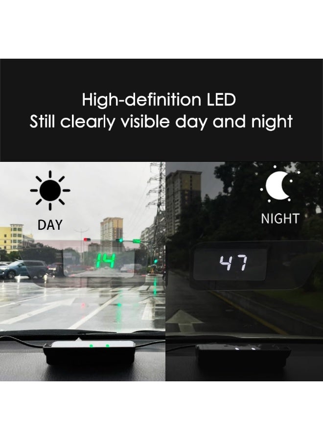 شاشة عرض HUD للسيارة – عداد سرعة رقمي GPS على الزجاج الأمامي | عرض السرعة بالـ MPH/KMH لجميع المركبات مثل السيارات والدراجات والشاحنات والجولف كار والكرفان - Image 4