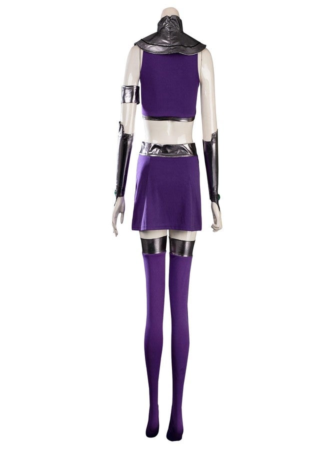 CosFantasy Women's Cosplay Costume Dress Purple Uniform Outfits for Halloween, Purple, L - Image 4