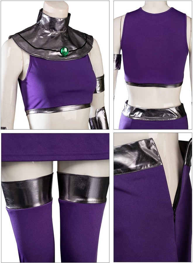 CosFantasy Women's Cosplay Costume Dress Purple Uniform Outfits for Halloween, Purple, L - Image 5