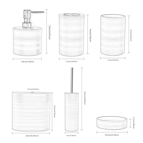 HOME CUBE Bamboo,Plastic 6 Pcs Bathroom Accessory Set,Includes Soap Dispenser,Mouth Wash Cup,Toothbrush Holder,Soap Dish,Toilet Brush with Holder & Dustbin for Home Kitchen & Bathroom Essential(Green) - Image 4