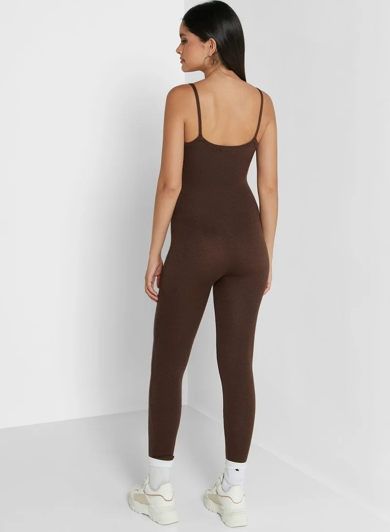 MISSY EMPIRE Strappy Knitted Jumpsuit