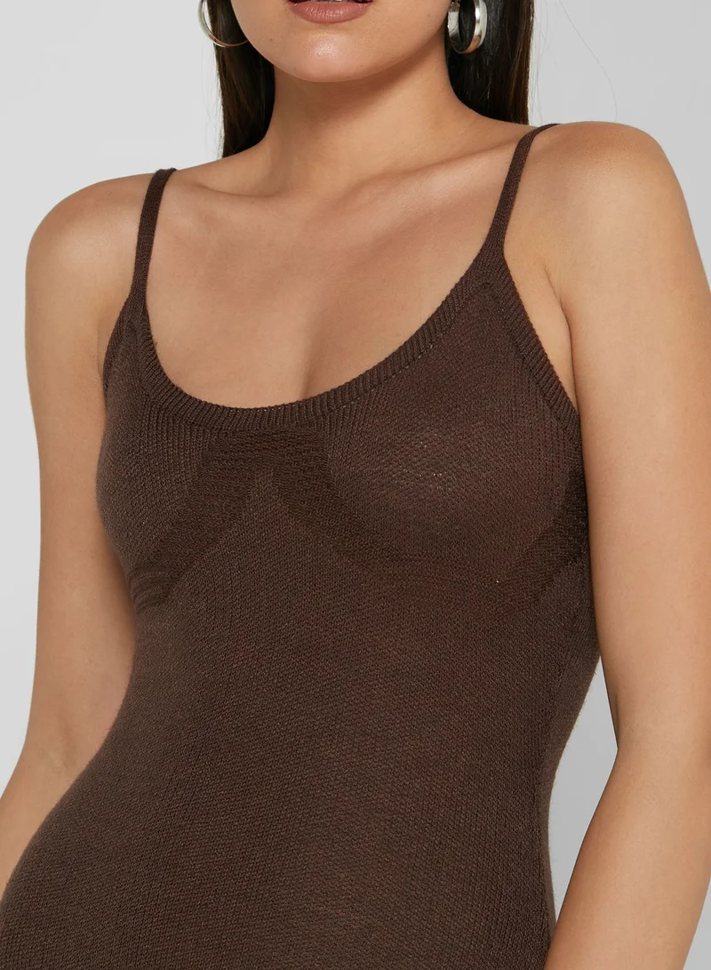 MISSY EMPIRE Strappy Knitted Jumpsuit