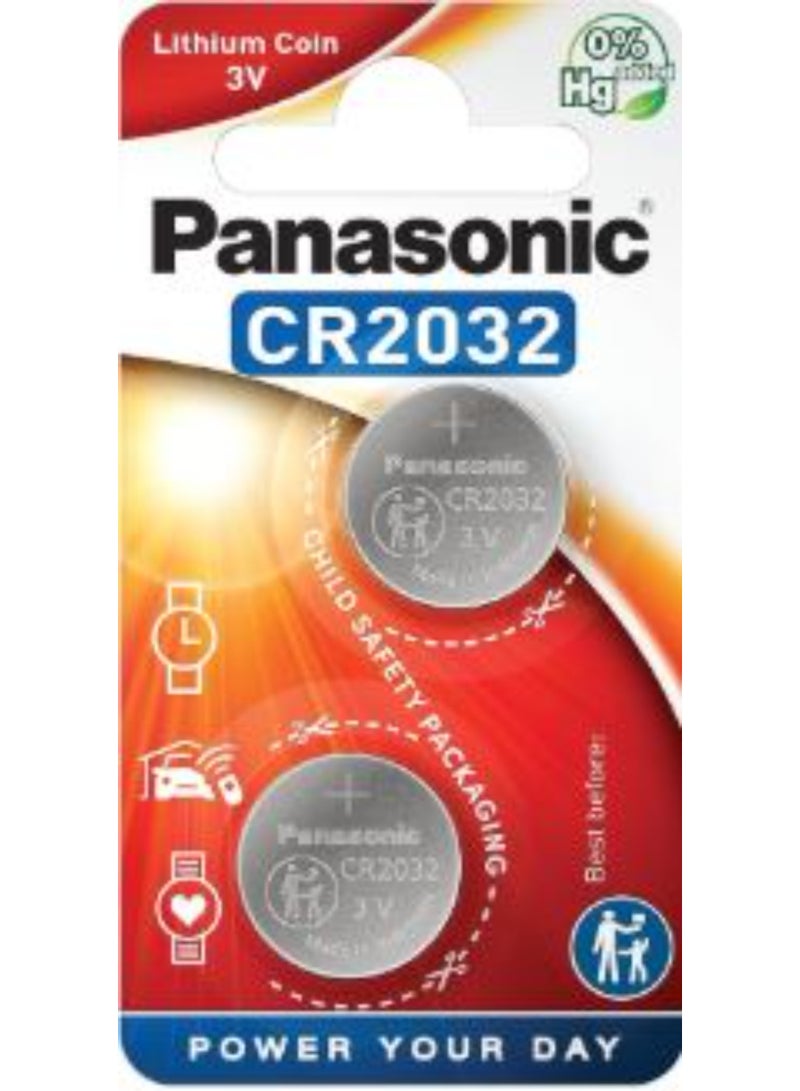 2-Pieces Panasonic CR2032 Lithium 3V Indonesia Batteries